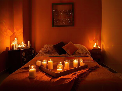 Aromatherapy spa session setup
